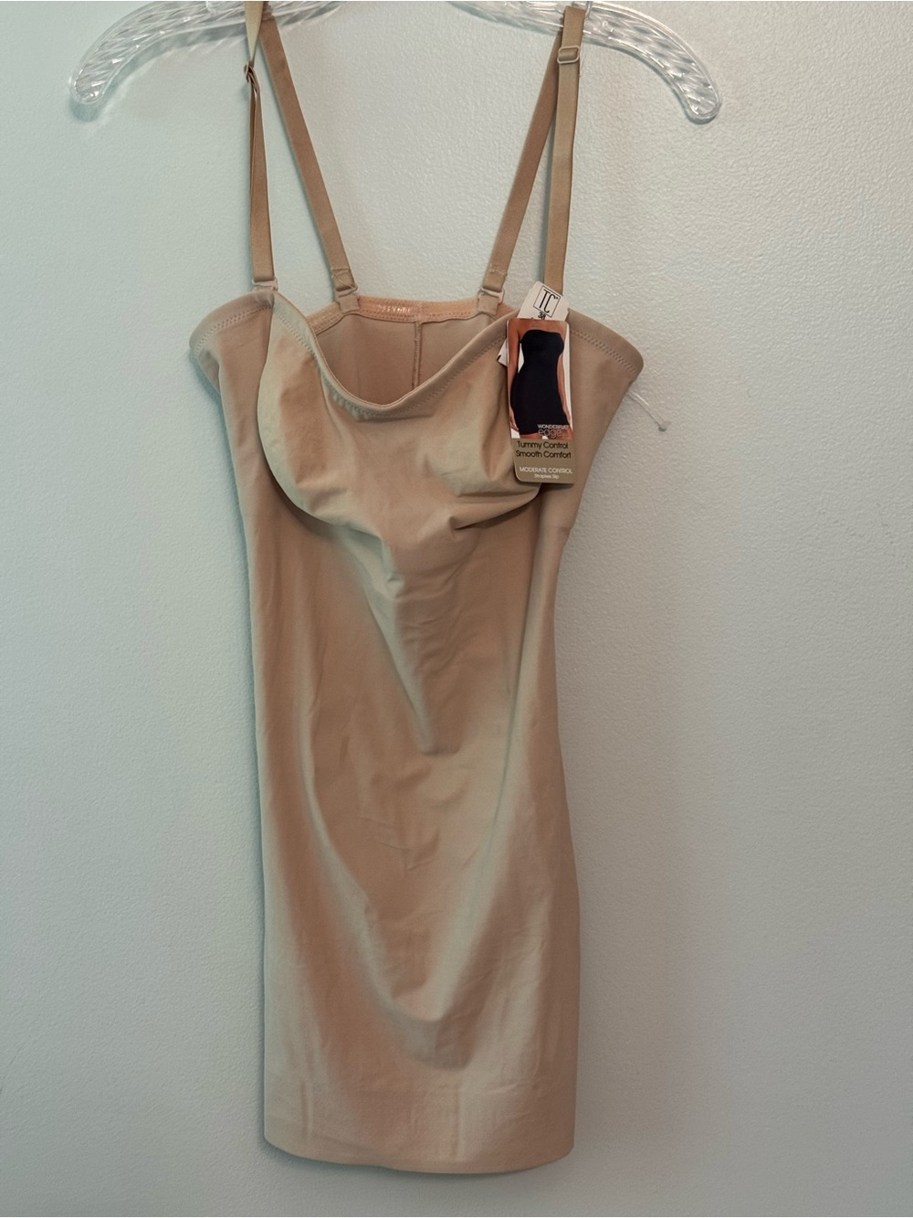 TC Strapless Nude Beige Slip Dress with Adjustable Straps
